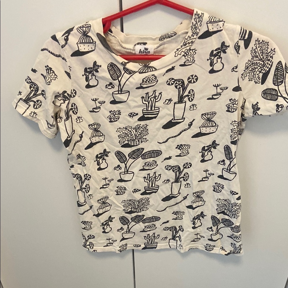 Kira kids M Kids Plant Print T-Shirt - Cream